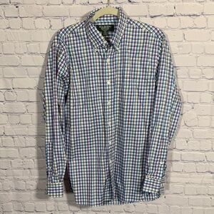 Brooks Brothers Slim Fit Egyptian Cotton Checkered Button Down Multicolor Size M